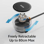 ROCK H30 45W USB-A Type-C Ports Car Charger with Retractable Type-C Cable, H30