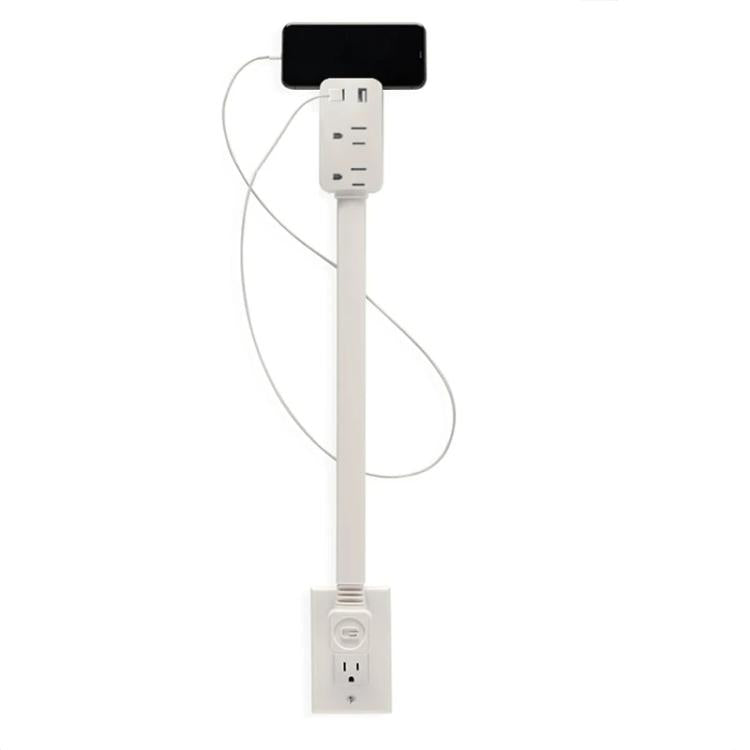 US Plug Power Outlet Extender Power Socket Extension Tool With USB / Type-C Fast Charging, 2 AC + USB, US Plug
