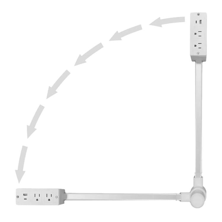 US Plug Power Outlet Extender Power Socket Extension Tool With USB / Type-C Fast Charging, 2 AC + USB, US Plug
