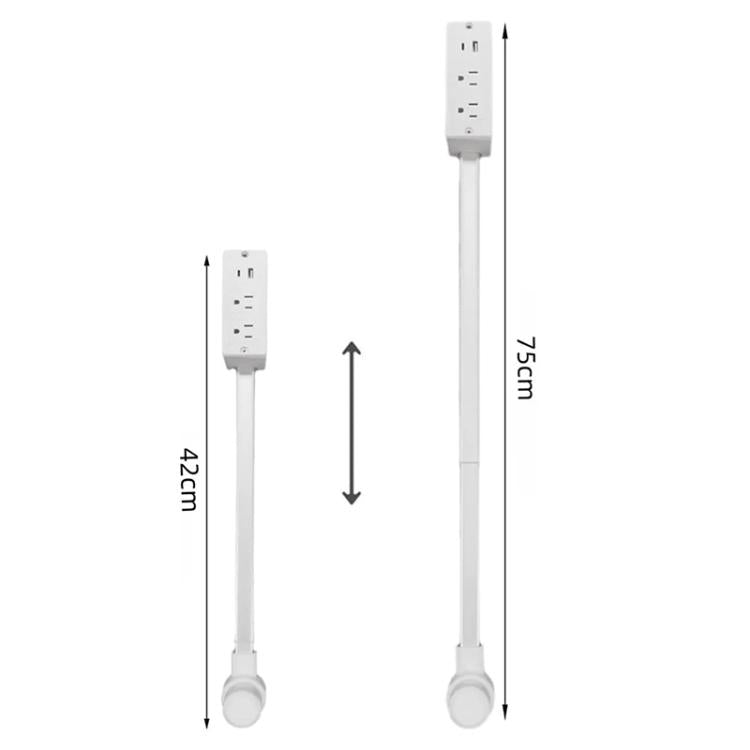 US Plug Power Outlet Extender Power Socket Extension Tool With USB / Type-C Fast Charging, 2 AC + USB, US Plug
