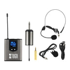XTUGA  A1 UHF Wireless Headset Lavalier Microphone System with Bodypack Transmitter, A1