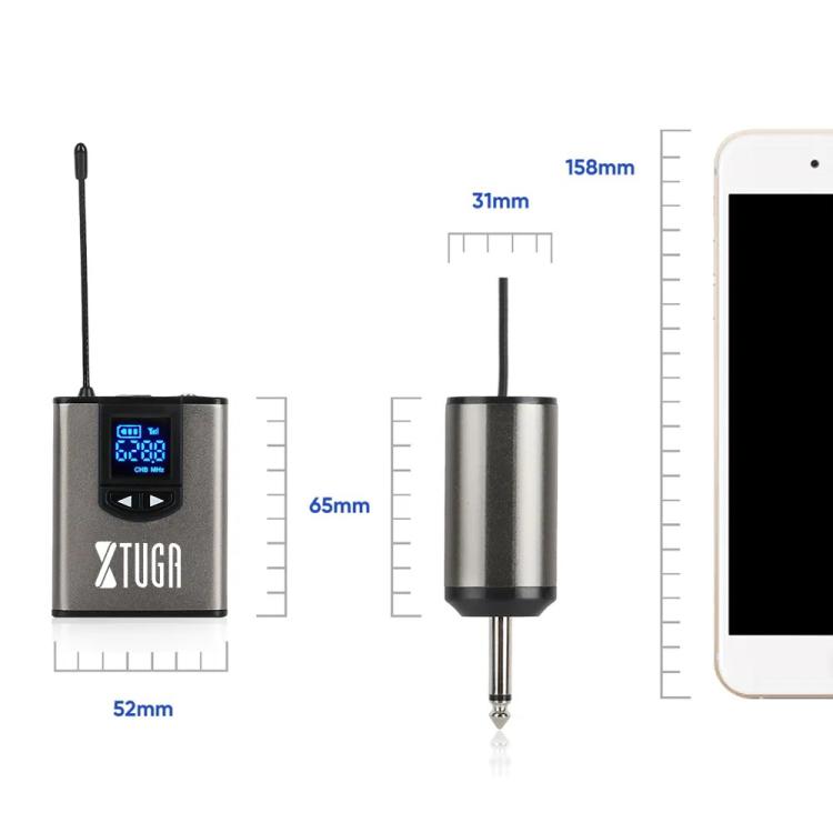 XTUGA  A1 UHF Wireless Headset Lavalier Microphone System with Bodypack Transmitter, A1