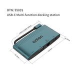 Onten 6 in 1 USB-C Multi-function Docking Station, HDTV+VGA+RJ45 Gigabit +USB-C Data +USB-C PD 3.0+USB 3.0, 9503S