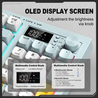 ONIKUMA G80 Bluetooth 2.4G Wired Silent Silver Membrane Keyboard