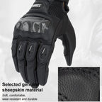 SOMAN  MG21 Motorcycle Sheepskin Carbon Fiber Gloves Off-road Riding Anti-slip Gloves, M, L, XL, XXL