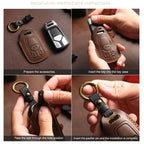 For Hyundai Staria / Sonata 3-button B121 Crazy Horse Cowhide Car Key Protection Cover, For Hyundai Staria 3-button, For Hyundai Staria / Sonata 3-button
