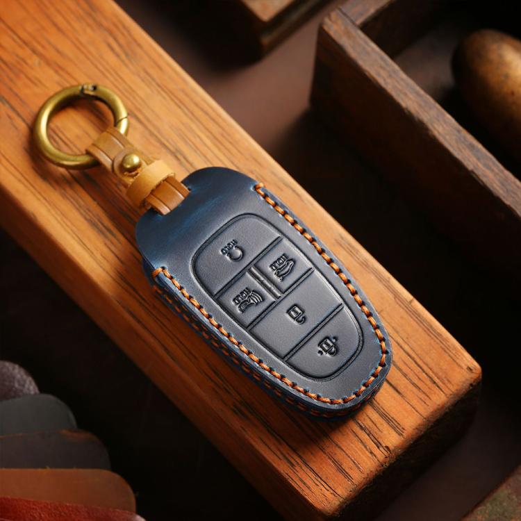 For Hyundai Staria / Sonata 5-button B123 Crazy Horse Cowhide Car Key Protection Cover, For Hyundai Staria 5-button, For Hyundai Staria / Sonata 5-button