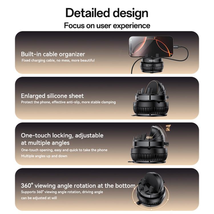 Yesido C272 360 Degree Rotating Car Center Console Phone Holder, C272
