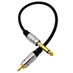 6.35mm Mono Plug Male to RCA Male Audio Adapter Cable for Ampfler, Speaker, Guitar, 0.3m, 1.8m, 3m