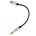 6.35mm Mono Plug Male to RCA Female Audio Adapter Cable for Ampfler, Speaker, Guitar, 0.3m, 1.8m, 3m