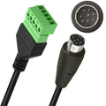 S-Video 8 Pin Male to 5 Pin Female Bolt Screw with Shield Terminals Pluggable Type Adapter Cable, 0.3m