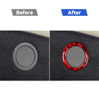 For Tesla Model 3 2023- Carbon Fiber Car Trunk Button Frame Decorative Sticker, Car Trunk Button Frame