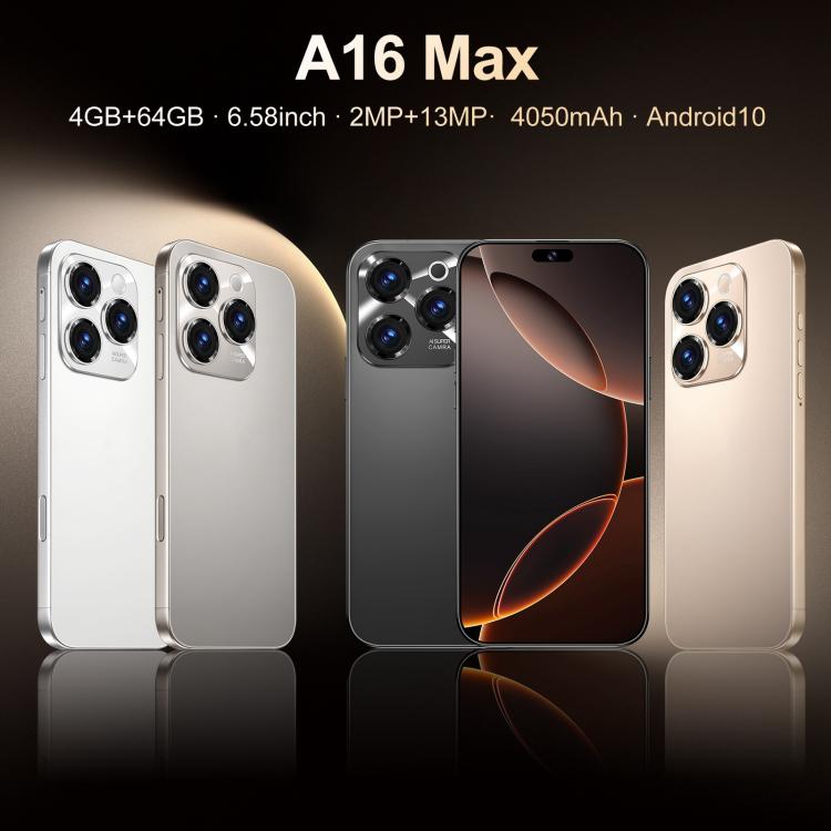 A16 Max / PDA89, 4GB+64GB, 6.58 inch Android 10 MTK6739 Quad Core, Network: 4G, Dual SIM, EU Plug, US Plug, UK Plug, AU Plug