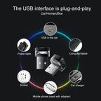 4pcs Car USB LED Atmosphere Light, White Light, Blue Light, Red Light, Ice Blue Light