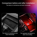4pcs Car USB LED Atmosphere Light, White Light, Blue Light, Red Light, Ice Blue Light