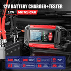 FOXSUR FTC-1206 2 in 1 12V Charging Tester Integrated Machine Car Motorcycle Battery Charger Tester, EU Plug, US Plug, UK Plug, AU Plug