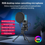 Yanmai SF-777R RGB Light Desktop Noise Reduction Microphone with Anti-spray Net, SF-777R