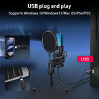 Yanmai SF-777R RGB Light Desktop Noise Reduction Microphone with Anti-spray Net, SF-777R