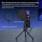 Yanmai SF-777R RGB Light Desktop Noise Reduction Microphone with Anti-spray Net, SF-777R