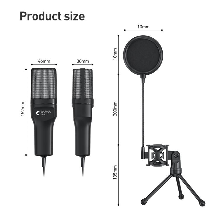 Yanmai SF-777R RGB Light Desktop Noise Reduction Microphone with Anti-spray Net, SF-777R
