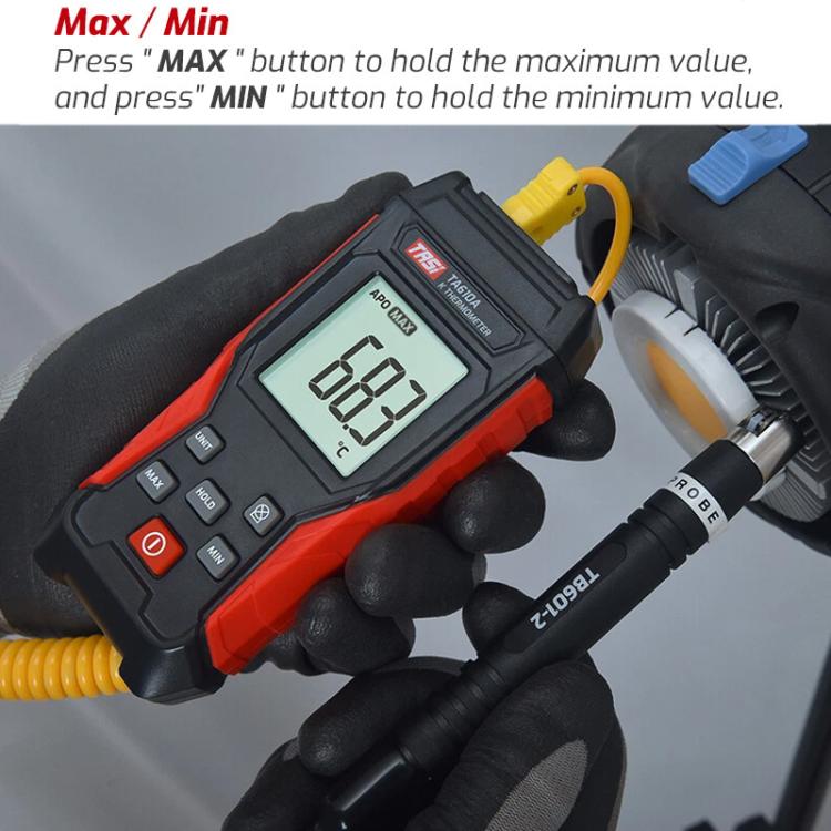 TRSI TA616A Industrial Handheld K-Type Thermocouple Thermometer, Single Channel, Basic Version, TA616A