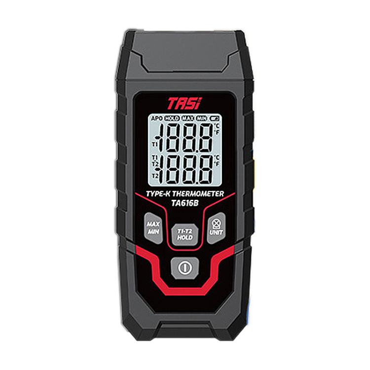 TRSI TA616B Industrial Handheld K-Type Thermocouple Thermometer, Dual Channel, Basic Version, TA616B