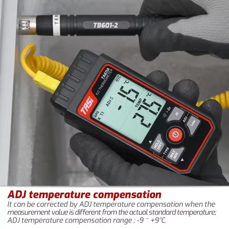 TRSI TA616B Industrial Handheld K-Type Thermocouple Thermometer, Dual Channel, Basic Version, TA616B