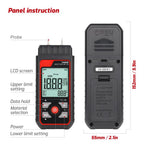 TASI TA661B Wood Moisture Meter Quickly Measure Moisture Content Tester Temperature Humidity Detector, TA661B