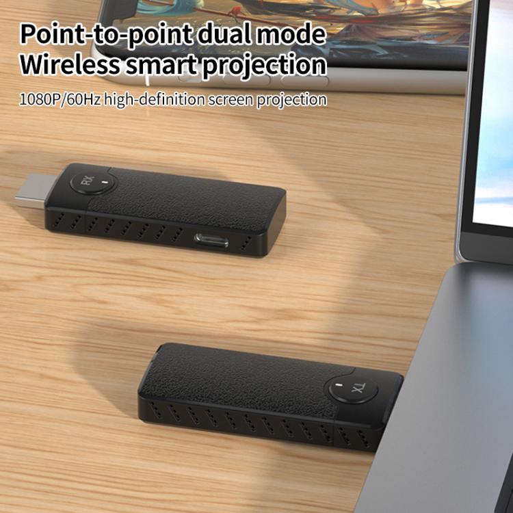 Q50 Leather Texture Wireless HDMI Video Transmitter and Receiver Extender Adapter, Leather Texture