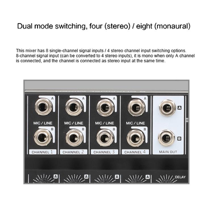 TEYUN Q48 8-Channels Microphone Audio Mixer, Q48
