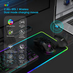 HXSJ T26 Dual Modes 2.4G BT5.1 Rechargeable Wireless Mouse, T26