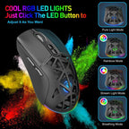 HXSJ T26 Dual Modes 2.4G BT5.1 Rechargeable Wireless Mouse, T26