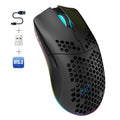 HXSJ T66 3 Modes Wired 2.4G BT5.3 Wireless RGB Rechargeable Mouse, T66