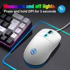 HXSJ X200 3600DPI Colorful Luminous Wired Mouse, Cable Length: 1.5m, X200 Black, X200 White