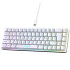 HXSJ V200 Russian Version Wired RGB Backlit Mechanical Keyboard 68 Key Caps, Cable Length: 1.7m, V200 Russian Version Black, V200 Russian Version White