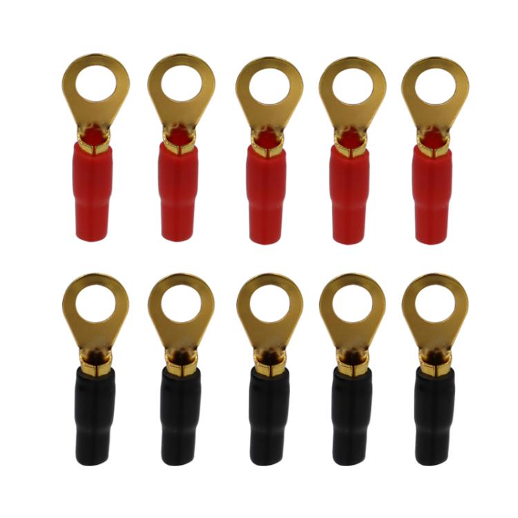 10 Pairs / Set 8GA Car Audio Modification Brass Terminal Crimp, 10 Pairs / Set