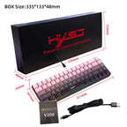 HXSJ V200 Gradient Color 68-key RGB Backlight Wired Membrane Keyboard