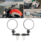 2pcs/Set Folding Motorcycle Handlebar Rearview Mirror Round Reversing Mirror, Universal Reversing Mirror