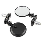 2pcs/Set Folding Motorcycle Handlebar Rearview Mirror Round Reversing Mirror, Universal Reversing Mirror