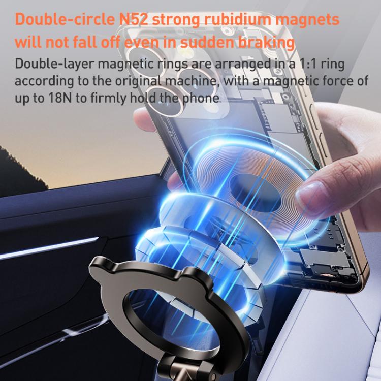 J33 Vacuum Adsorption Magnetic Car Phone Holder, J33 (Black), J33 (White)