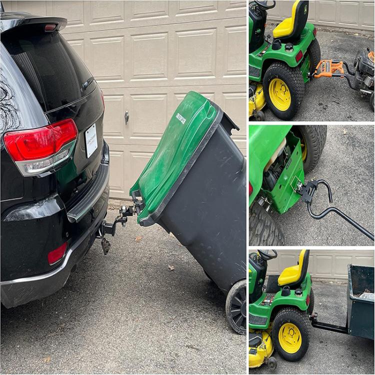Trailer Towing Hook Trash Can Towing Bracket with Removable Pin, Trailer Towing Hook