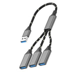 3 in 1 OTG Expander Splitter Dock Station, USB-A to USB-A, USB-C / Type-C to USB-A