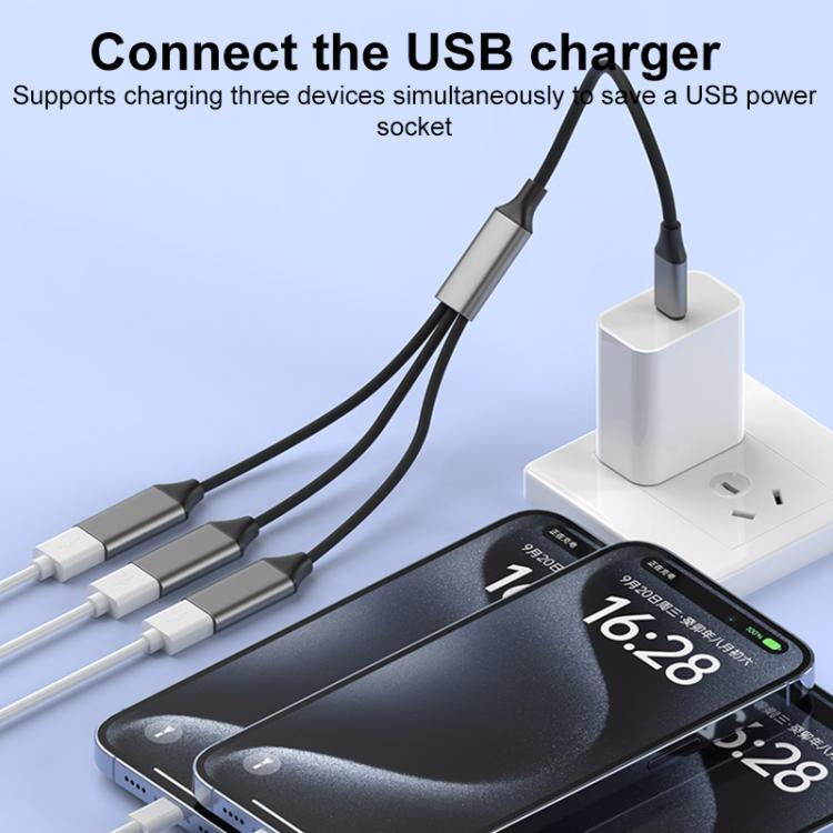 3 in 1 OTG Expander Splitter Dock Station, USB-A to USB-A, USB-C / Type-C to USB-A
