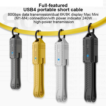 Portable Keychain 80Gbps 240W USB4 Type-C / USB-C Charging Cable