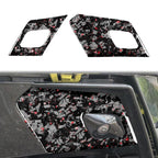 2pcs/Set Forged Gold Foil Carbon Fiber Car Door Radar Decorative Sticker for Chevrolet Corvette C8 2020-, Left and Right Driver, Door Radar