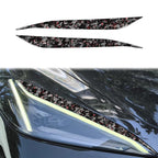 2pcs/Set Forged Gold Foil Carbon Fiber Car Light Eyebrow Decorative Sticker for Chevrolet Corvette C8 2020-, Left and Right Driver, Light Eyebrow