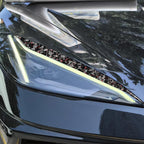 2pcs/Set Forged Gold Foil Carbon Fiber Car Light Eyebrow Decorative Sticker for Chevrolet Corvette C8 2020-, Left and Right Driver, Light Eyebrow