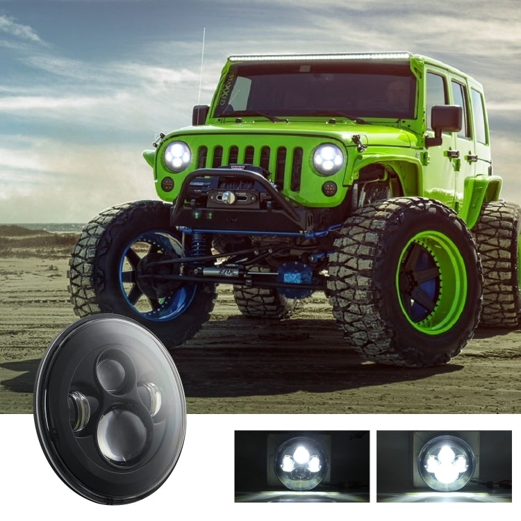 7 inch H4 / H13 DC 9V-30V 4000LM 6000K 40W 7 inch Car Round Shape LED Headlight Lamps for Jeep Wrangler, DC 9V-30V 4000LM 6000K 40W