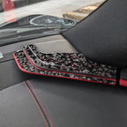6pcs/Set Forged Gold Foil Carbon Fiber Car Inside A-pillar Horn Decorative Sticker for Chevrolet Corvette C8 2020-, Left and Right Driver, Inside A-pillar Horn