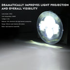 7 inch H4 / H13 DC 9V-30V 4000LM 6000K 40W 7 inch Car Round Shape LED Headlight Lamps for Jeep Wrangler, DC 9V-30V 4000LM 6000K 40W